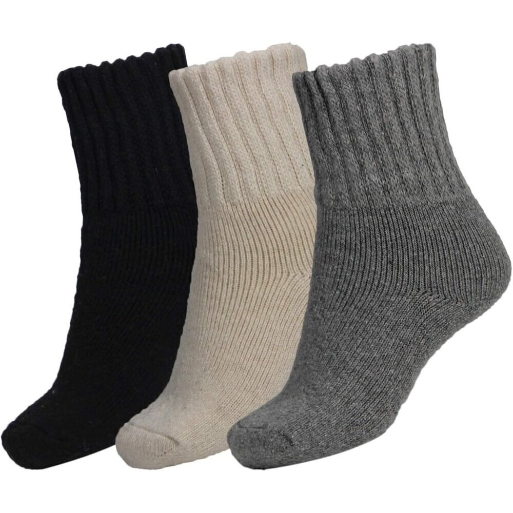 Women's Mix Color Winter Solid Thick Warm Imported Cozy Crew Boot Socks